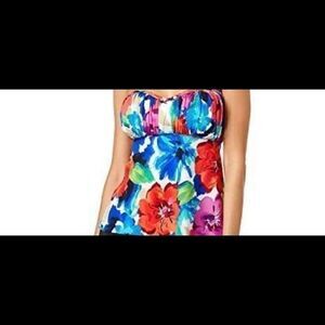 🌹Swim solutions  flowers bandeau tankini top 14